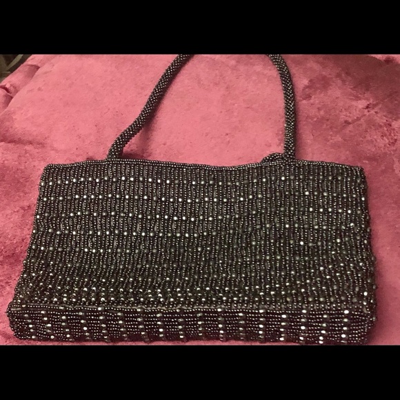 Hillard and Hanson Silver Beaded Mini Evening Bag - Picture 10 of 10
